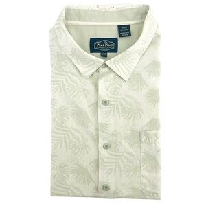 Nat Nast Mens Silk Shirt Button Down size XXL Short Sleeve Leaf Design 10484